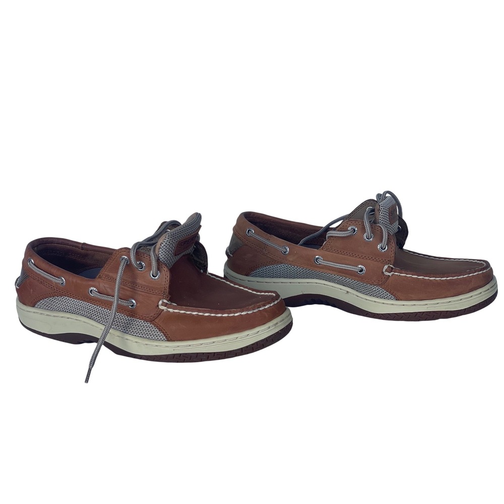SPerry Top-Sider Men's Billfish 3-Eye Leather Boat Shoes Brown Mesh Loafers
